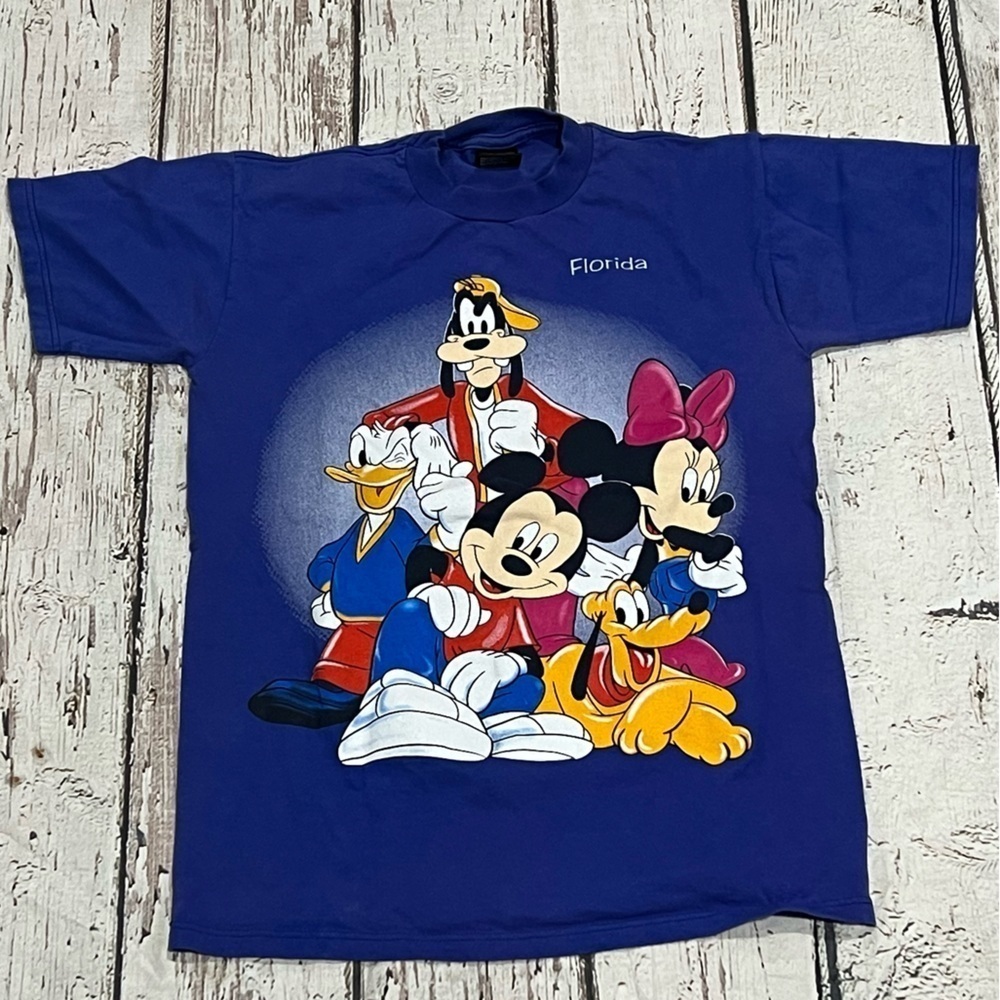 Vintage 1990s Mickey Mouse Cartoon Florida Disney World Tee Top Shirt